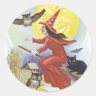 Adesivo Redondo Vintage Halloween Sticker