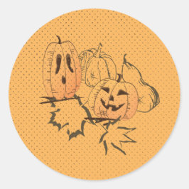 Adesivo Redondo Vintage Halloween Sticker Round
