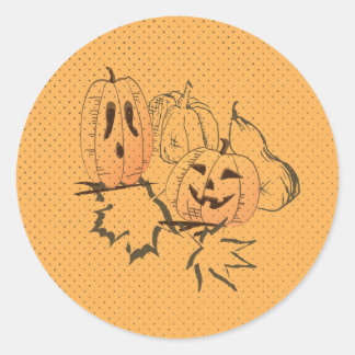 Adesivo Redondo Vintage Halloween Sticker Round