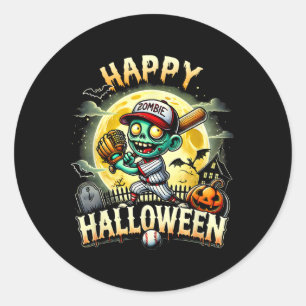Adesivo Redondo Vintage Halloween Zombie vende skeleton