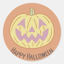 Adesivo Redondo Vintage Happy Halloween
