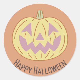 Adesivo Redondo Vintage Happy Halloween