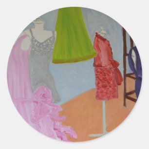 Adesivo Redondo Vintage Haute Couture