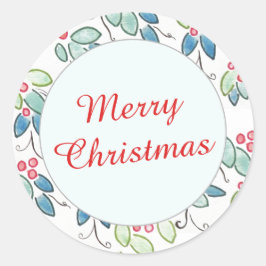 Adesivo Redondo Vintage Holly Xmas Envelope Seal (20)