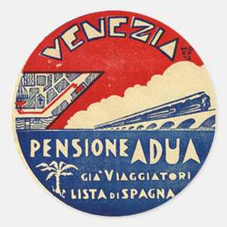 Adesivo Redondo Vintage Hotel & Viagem Sticker