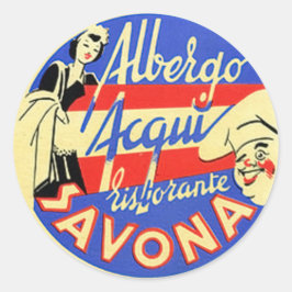 Adesivo Redondo Vintage Hotel & Viagem Sticker