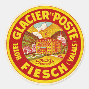 Adesivo Redondo Vintage Hotel & Viagem Sticker