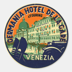 Adesivo Redondo Vintage Hotel & Viagem Sticker
