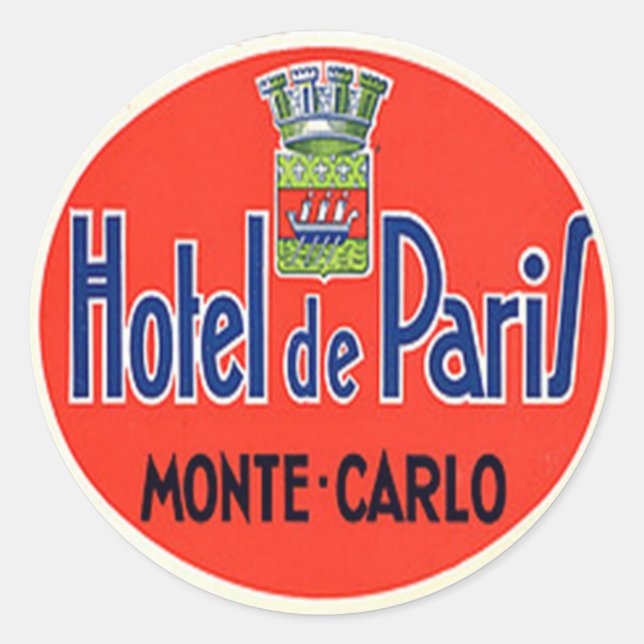 Adesivo Redondo Vintage Hotel & Viagem Sticker (Frente)
