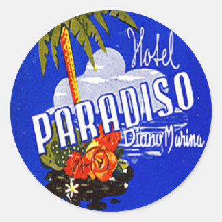 Adesivo Redondo Vintage Hotel & Viagem Sticker