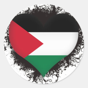 Adesivo Redondo Vintage I Love Palestine