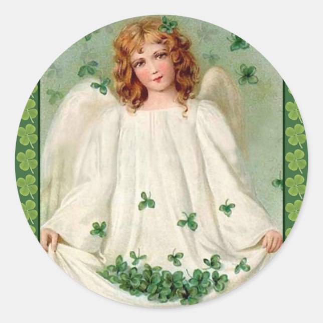 Adesivo Redondo Vintage Irish Angel sticker (Frente)