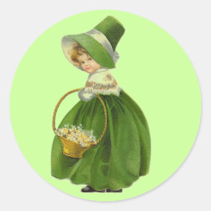 Adesivo Redondo Vintage Irish Miss Sticker