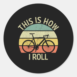 Adesivo Redondo Vintage Isto É Como Eu Rolo Bicicleta Montanha C