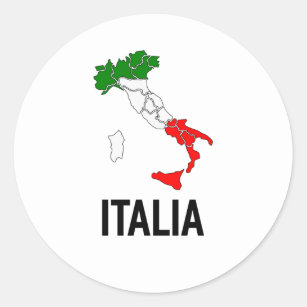 Adesivo Redondo Vintage Itália Bandeira Italiana Italiano T-Shirt
