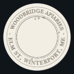 Adesivo Redondo Vintage Ivory Skep Rótulo Apitivo<br><div class="desc">Um belo rótulo para pop na janela do carro, notebook ou telefone celular. Excelente para selar produtos apiários embalados. Utilizar para sabões e ceras de abelhas acondicionados. Etiquetas apiárias personalizáveis de tamanho menor disponíveis em vinil autocolante de qualidade personalizada em material apícola. Personalize esta etiqueta com o seu nome apiário...</div>