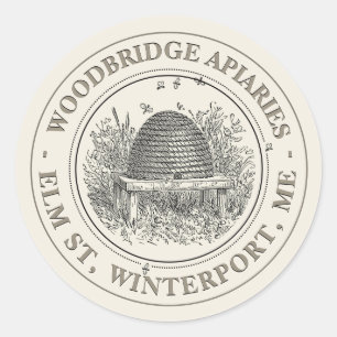 Adesivo Redondo Vintage Ivory Skep Rótulo Apitivo