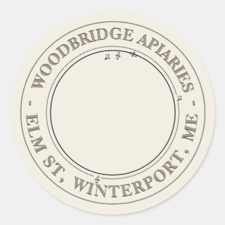 Adesivo Redondo Vintage Ivory Skep Rótulo Apitivo