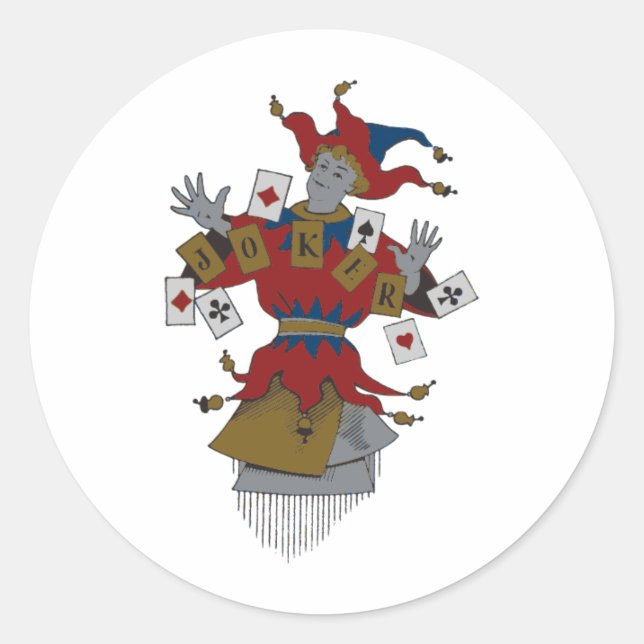 Adesivo Redondo Vintage Joker (Frente)