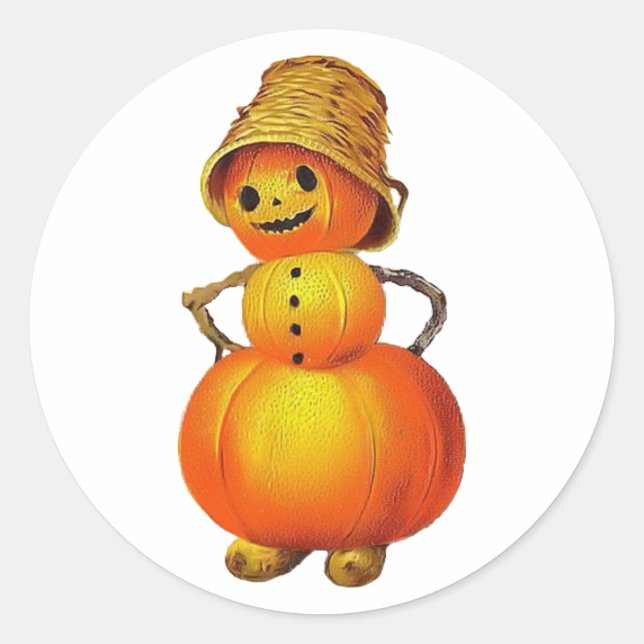 Adesivo Redondo Vintage Jolly Pumpkin Sticker (Frente)