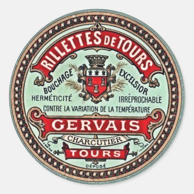 Adesivo Redondo Vintage Label Sticker (Frente)