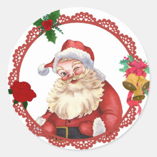 Adesivo Redondo Vintage Lace Papais noeis Stickers