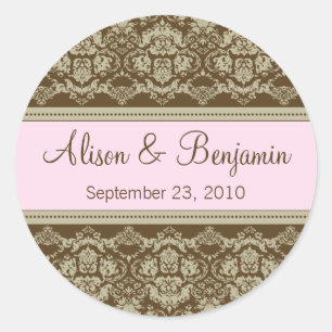 Adesivo Redondo Vintage Lace Wedation Seal:
