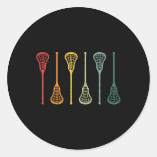 Adesivo Redondo Vintage Lacrosse Fixa Homens Engraçados Do Jogador
