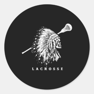 Adesivo Redondo Vintage Lacrosse Stick Skul