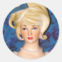 Vintage Lady Head Vase Teen Big Hair Arco