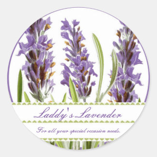 Adesivo Redondo Vintage Lavanda com autocolantes personalizados