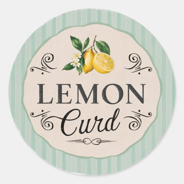 Adesivo Redondo Vintage Lemon (Frente)