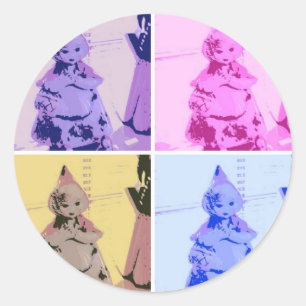 Adesivo Redondo Vintage Little Red Ringue Hood