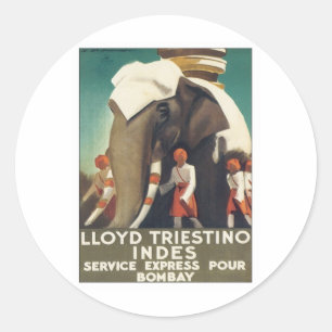 Adesivo Redondo Vintage Lloyd Triestino India