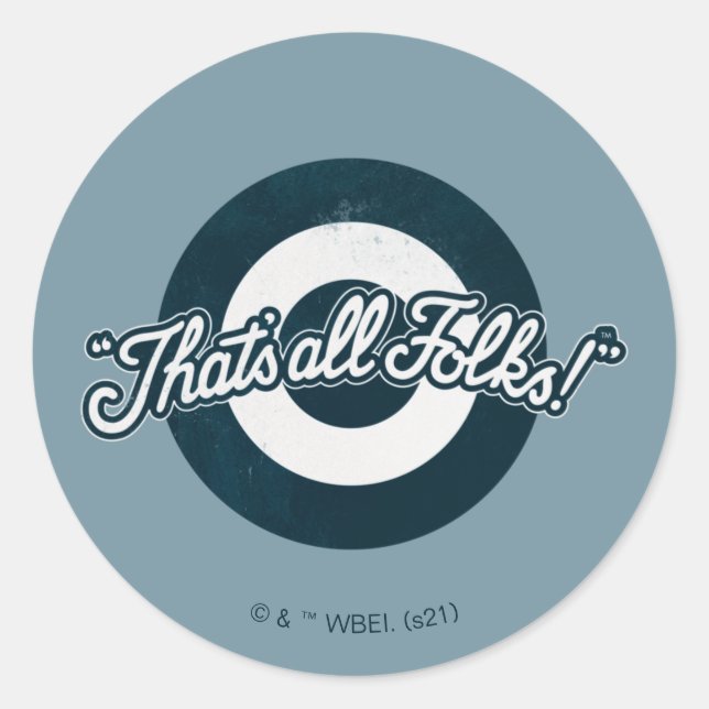 Adesivo Redondo Vintage LOONEY TUNES™ "É TUDO PESSOAL!™" (Frente)