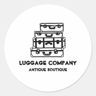 Adesivo Redondo Vintage Luggages