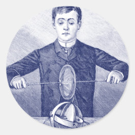 Adesivo Redondo Vintage Magic Trick ou Scientific Experiment
