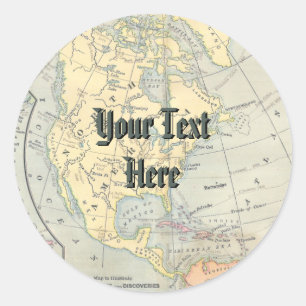 Adesivo Redondo Vintage Map Stickers