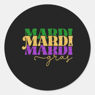 Adesivo Redondo Vintage Mardi Gras Festival Nova Orleans Mulheres 