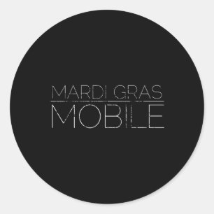 Adesivo Redondo Vintage Mardi Gras Mobile