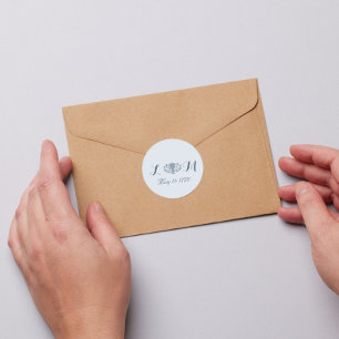 Adesivo Redondo Vintage Marie Antonette Rococo Dusty Casamento Azu