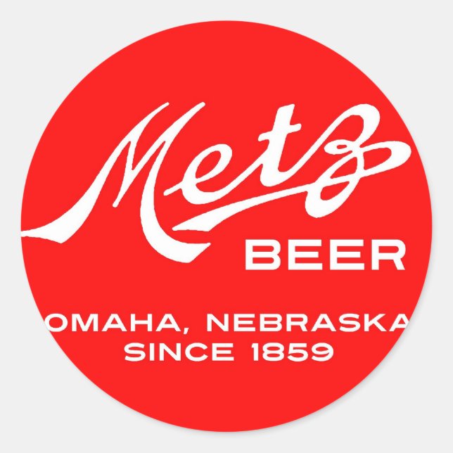 Adesivo Redondo Vintage Metz Beer Stickers (Frente)