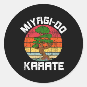 Adesivo Redondo Vintage Miyagi-do-Karate Bonsai Tree