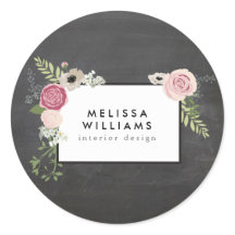 Vintage Modern Floral Motif em Chalkboard