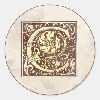 Adesivo Redondo Vintage Monograma C