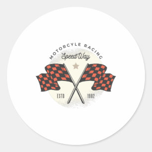 Adesivo Redondo Vintage Motorcycle Racing