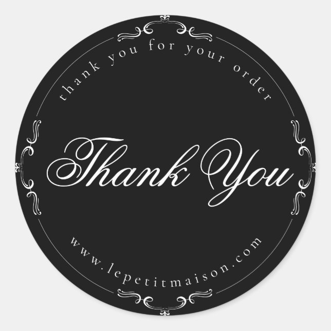 Adesivo Redondo Vintage Negra Flourando Obrigado (Frente)