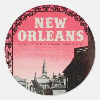 Adesivo Redondo Vintage New Orleans Classic Round Stickers