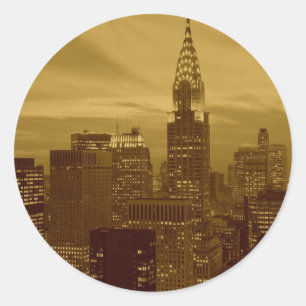 Adesivo Redondo Vintage New York Manhattan
