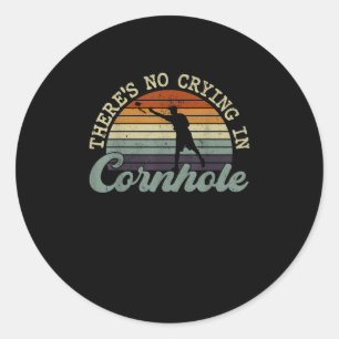 Adesivo Redondo Vintage No Choro Retro Cornhole